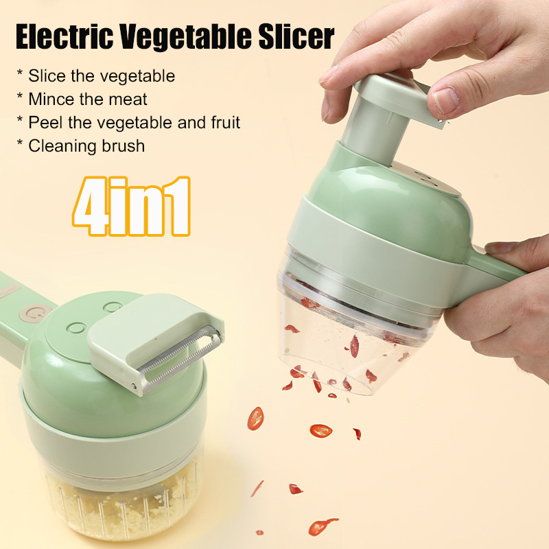 Meat Grinder Attachment - Coupe-légumes électrique 4 en 1, presse-ail