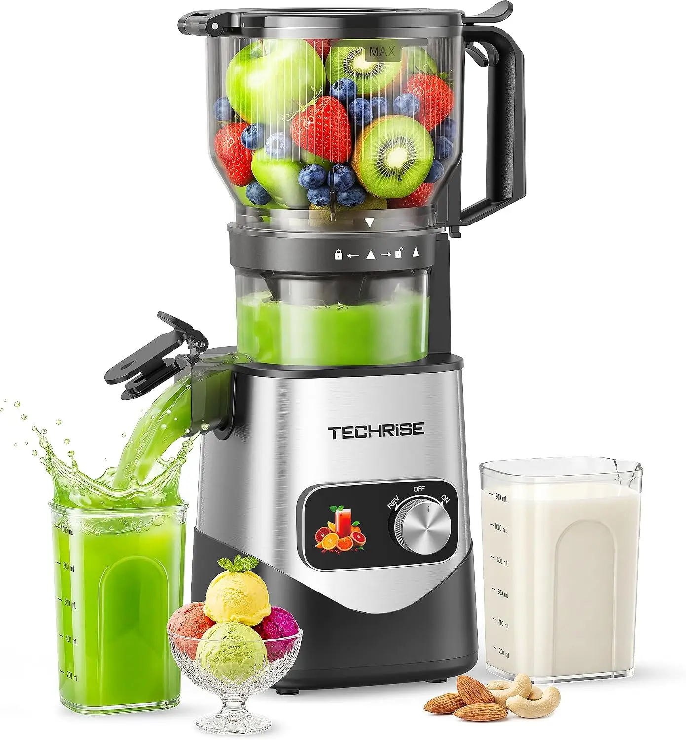 Juicer Cold Press Slow - Extracteur de jus à froid 3-en-1