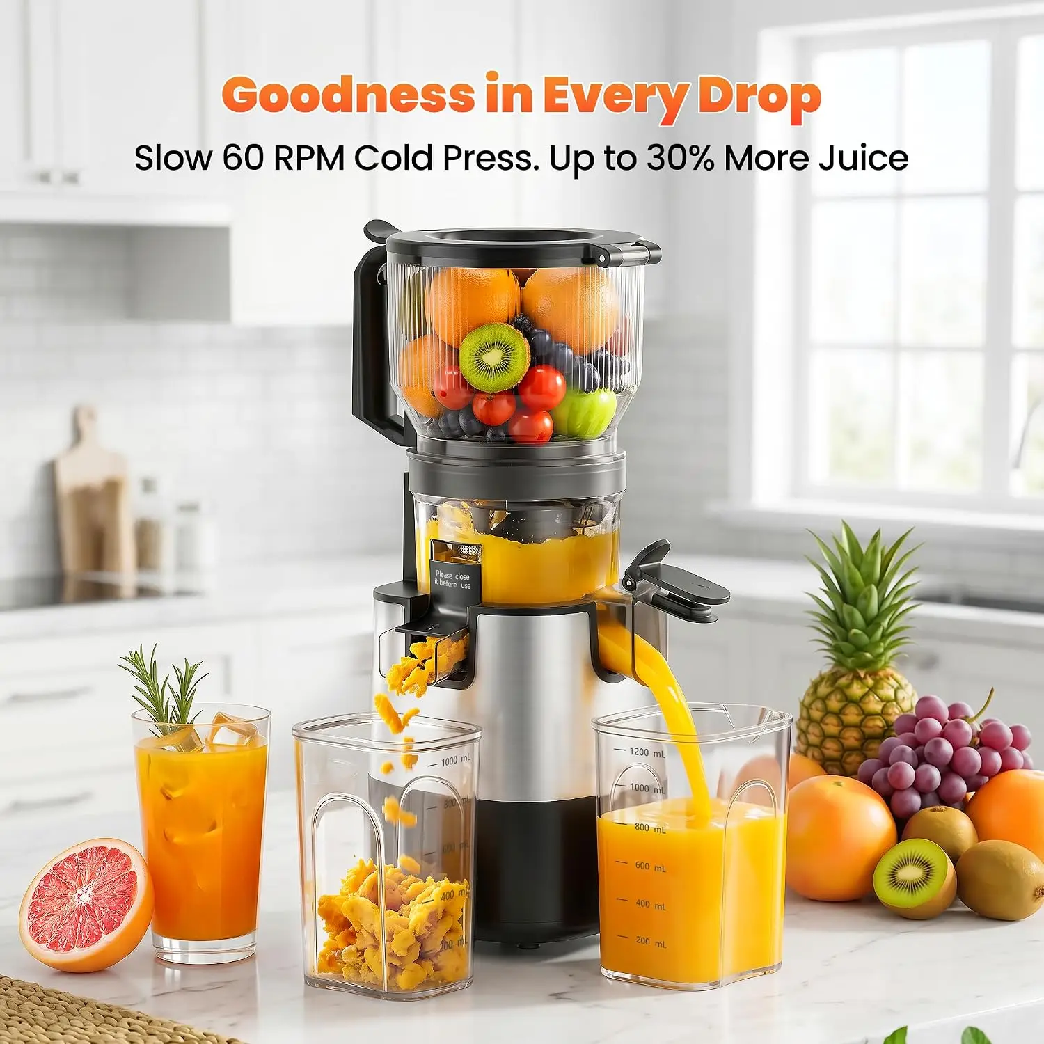 Extracteur de jus à froid 3-en - Juicer Cold Press Slow avis et prix
